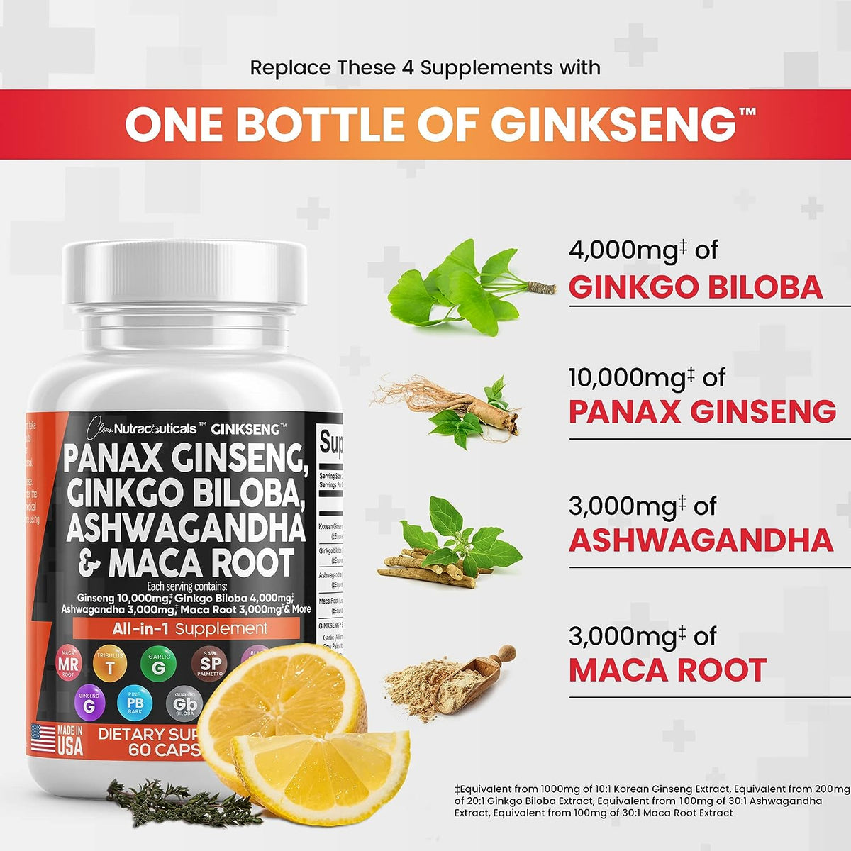 Can I Take Ginkgo Biloba With Ashwagandha Panax Ginseng 10000mg Ginkgo Biloba 4000mg Ashwagandha Maca Root 3000m