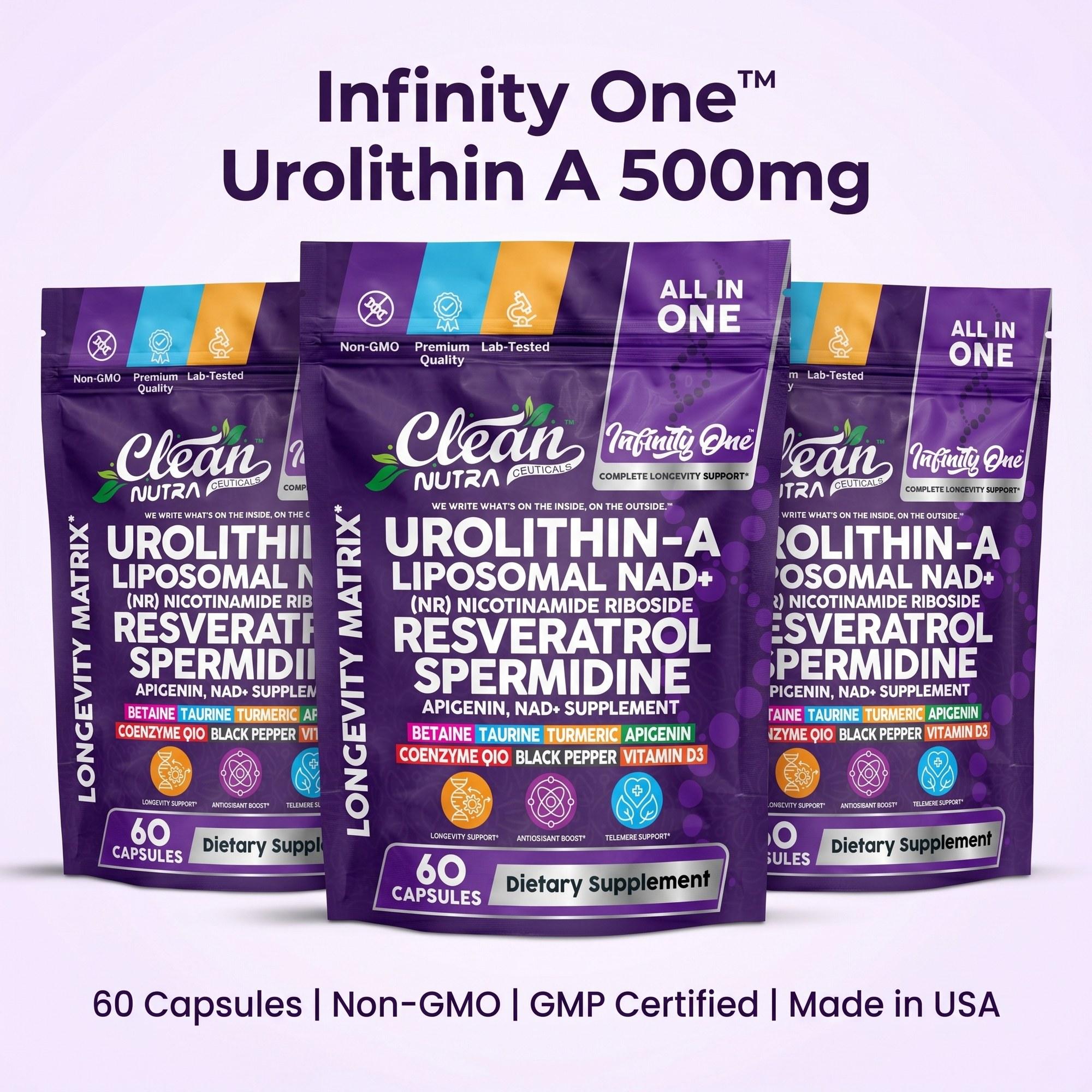 Infinity One Urolithin A 500mg + NAD + NR Resveratrol
