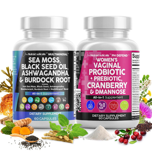 Her Vitality Bundle - Multimineral Sea Moss + PH Defend Womens Probiotic